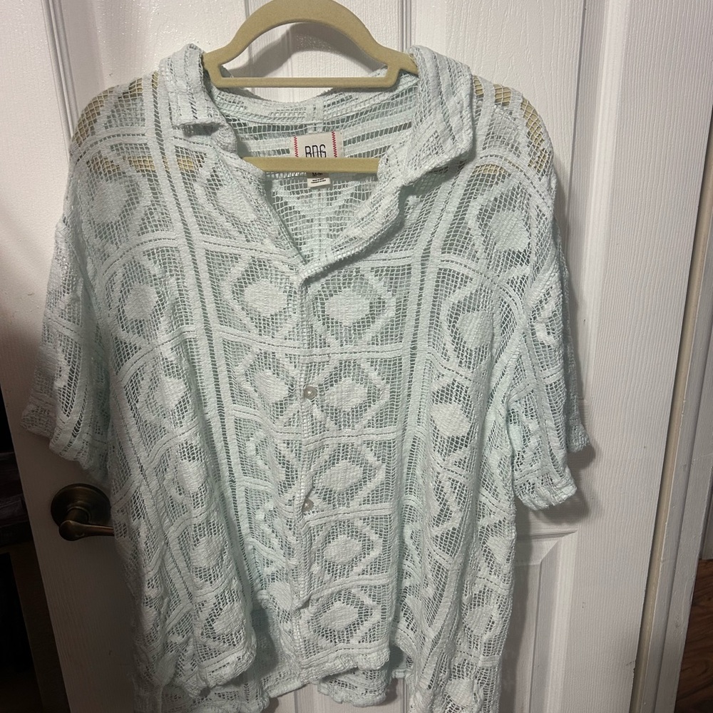 Bdg White Patterned Button Down Shirt - image 2